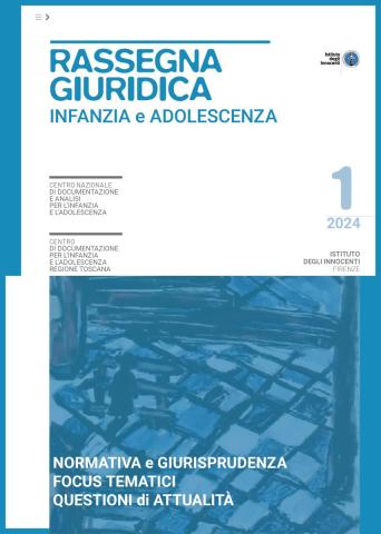 Cover rassegna giuridica infanzia e adolescenza 1/2024