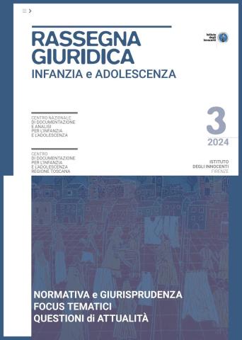 Cover rassegna giuridica infanzia e adolescenza 3/2024