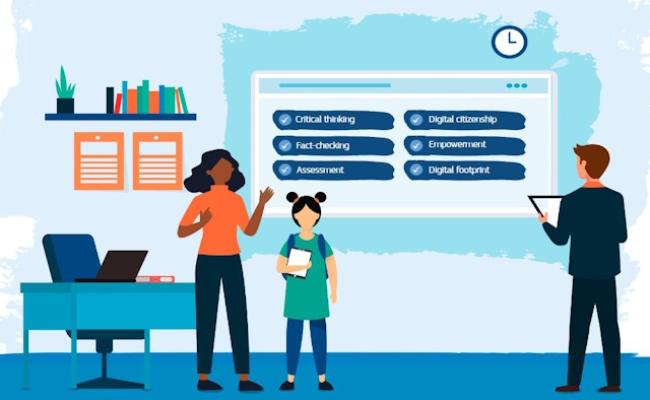 copertina delle linee guida per insegnanti ed educatori sulla disinformazione e le competenze digitali