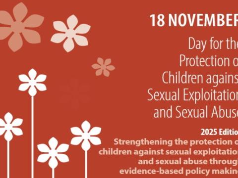 locandina della Giornata europea per la protezione dei minorenni contro lo sfruttamento e l’abuso sessuali