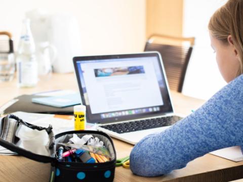 ragazza che usa il computer