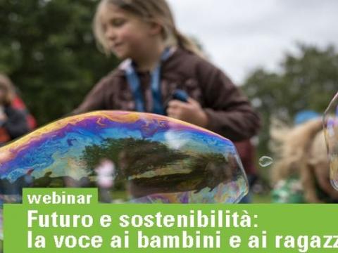 locandina del webinar Futuro e sostenibilità: la parola a bambini e ragazzi